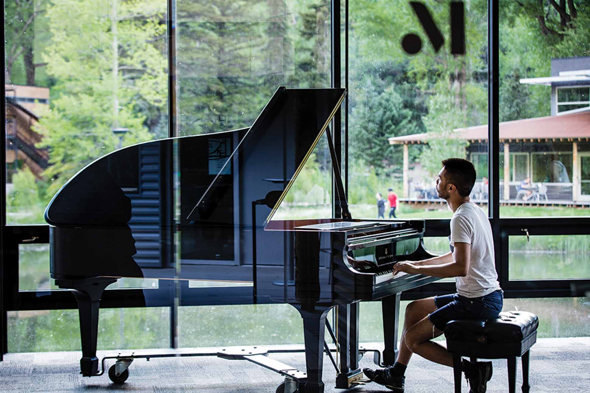 a person playing a piano