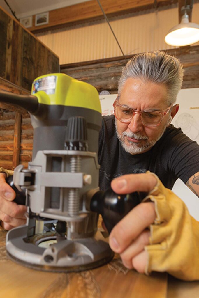 a person working on a machine