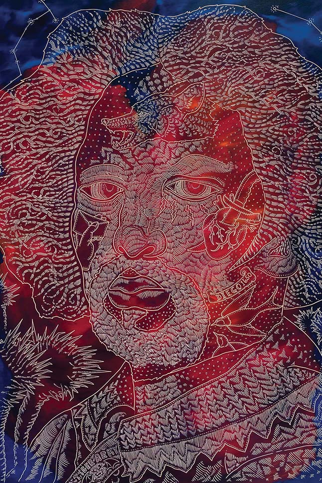 a close up of a person's face